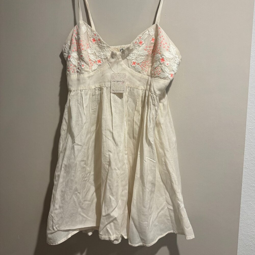 Free People Intimately dress - White + Orange NWT